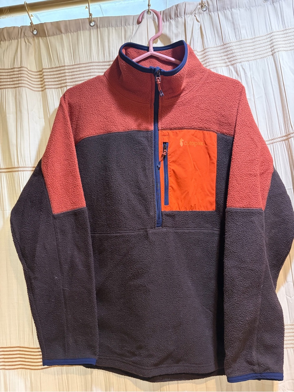 Cotopaxi Men's Two-Tone Half-Zip Fleece Pullover - Rust & Brown